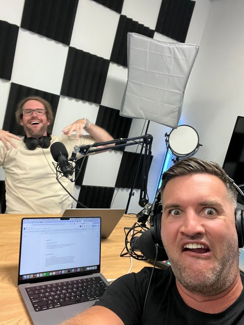 Arthur and Michael in the podcast studio
